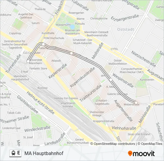E Light Rail Line Map