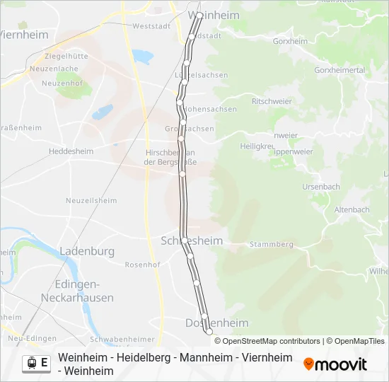E Light Rail Line Map