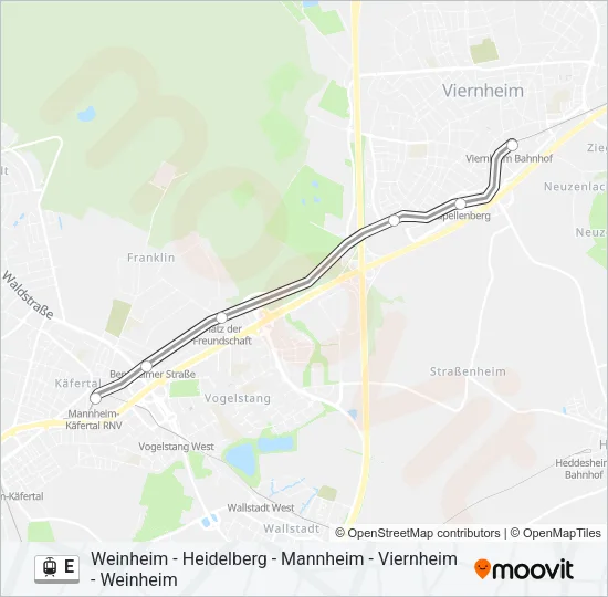 Straßenbahnlinie E Karte