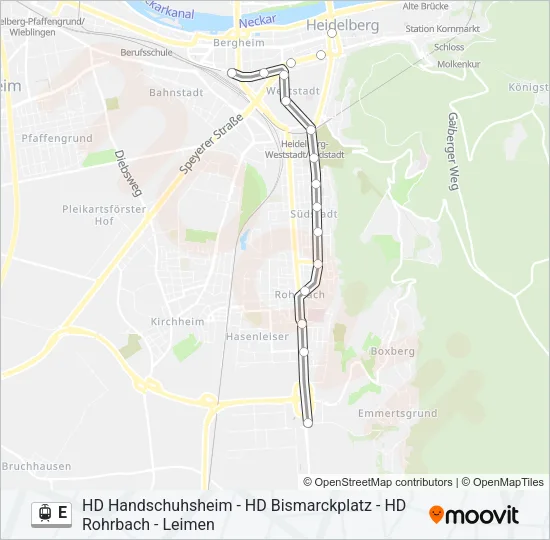 Straßenbahnlinie E Karte