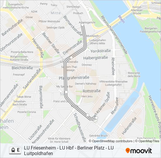 E light rail Line Map