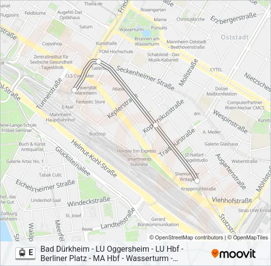 E Light Rail Line Map