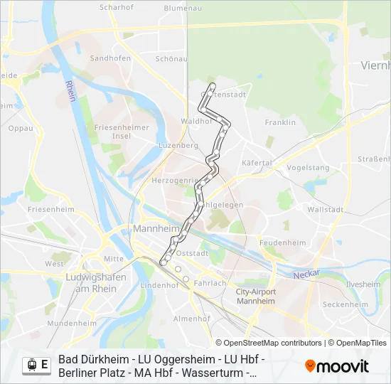 Straßenbahnlinie E Karte