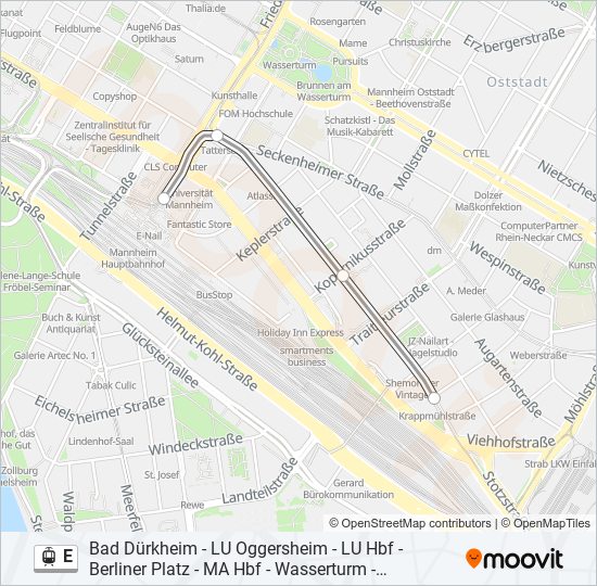 E light rail Line Map