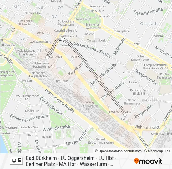 E Light Rail Line Map