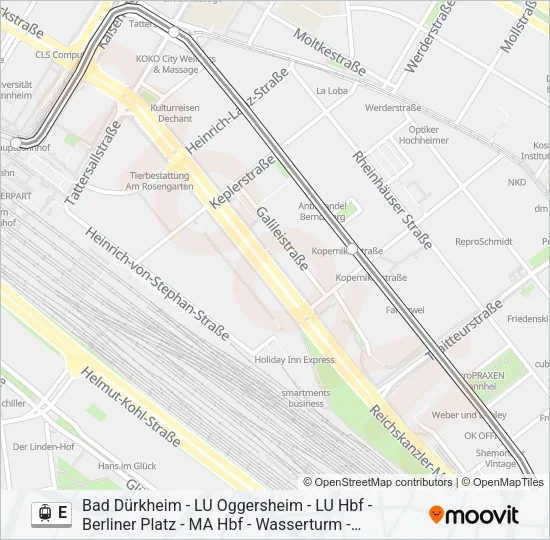 E Light Rail Line Map
