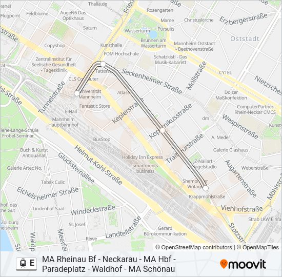 E Light Rail Line Map