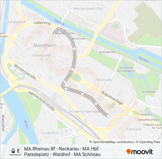 Straßenbahnlinie E Karte