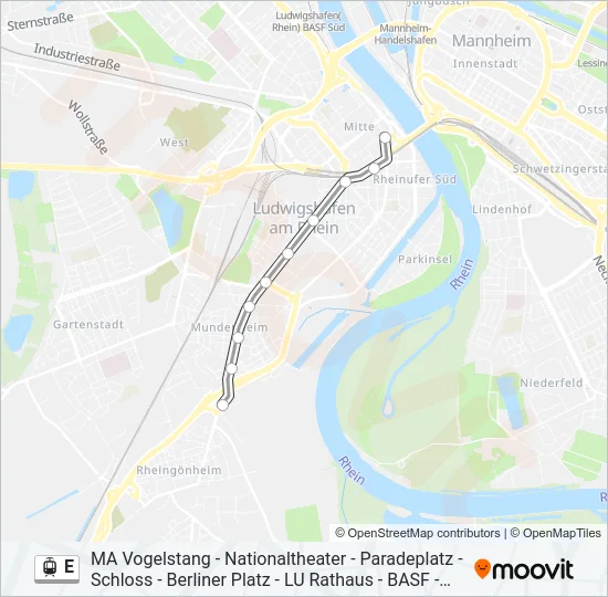 Straßenbahnlinie E Karte