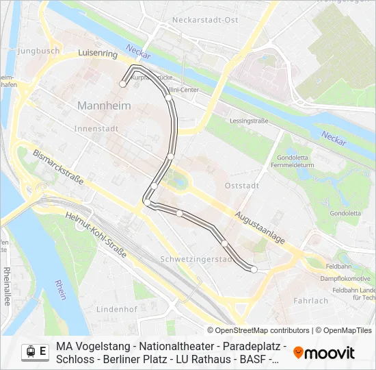 E Light Rail Line Map