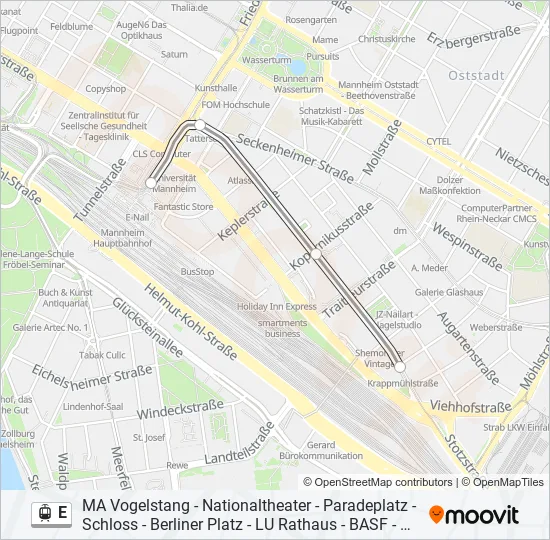 E Light Rail Line Map