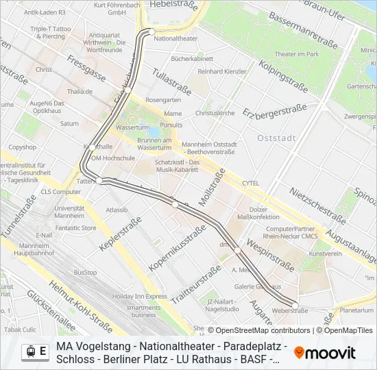 E Light Rail Line Map