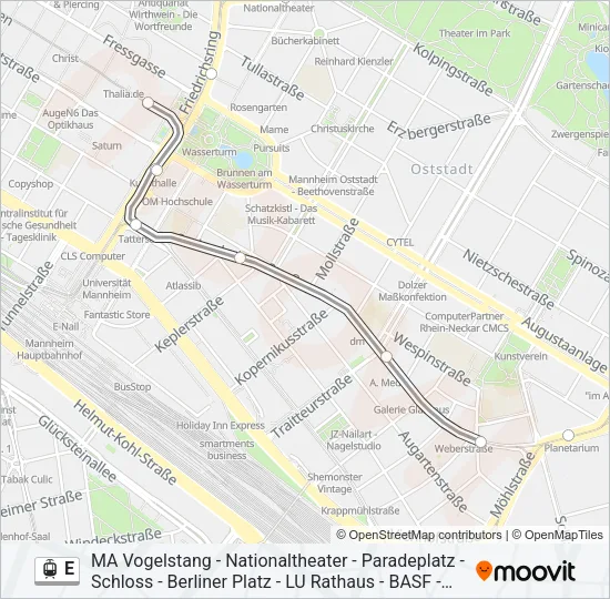 E Light Rail Line Map
