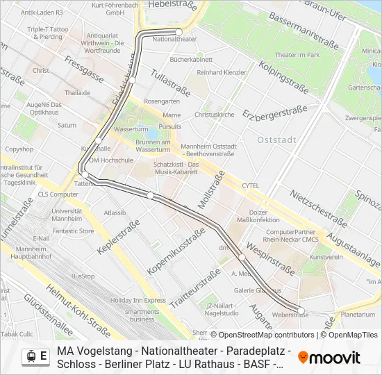 E Light Rail Line Map