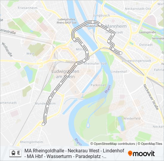 E light rail Line Map