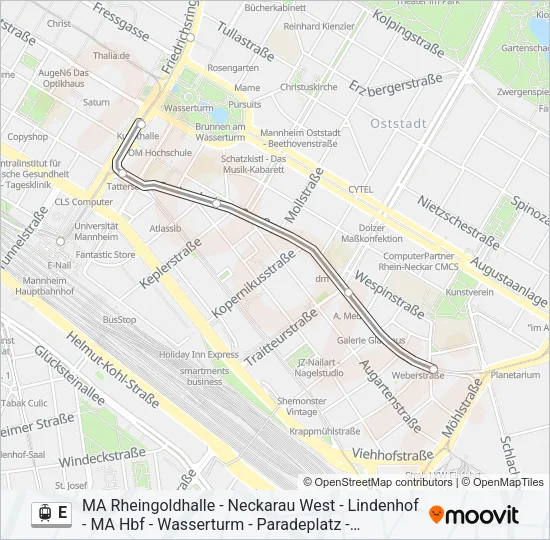 E Light Rail Line Map