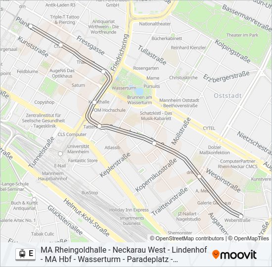 E light rail Line Map