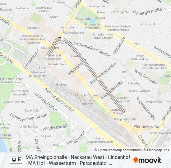 E Light Rail Line Map