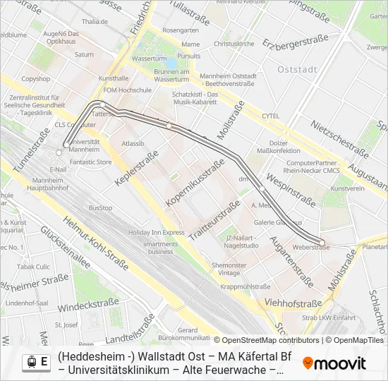 E Light Rail Line Map