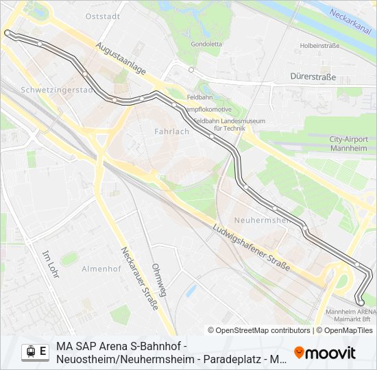 E Light Rail Line Map