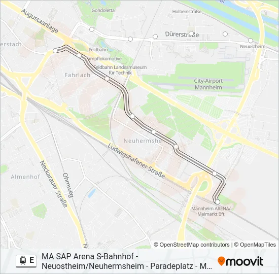 Straßenbahnlinie E Karte