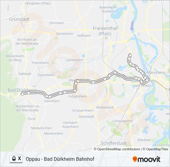 X Light Rail Line Map