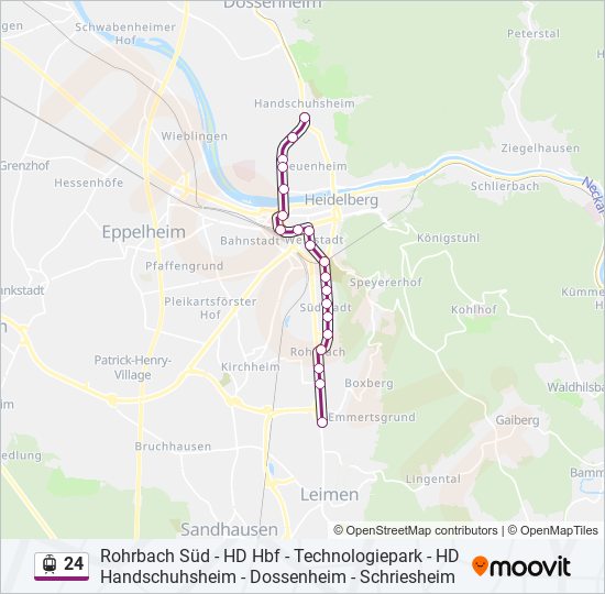 Straßenbahnlinie 24 Karte