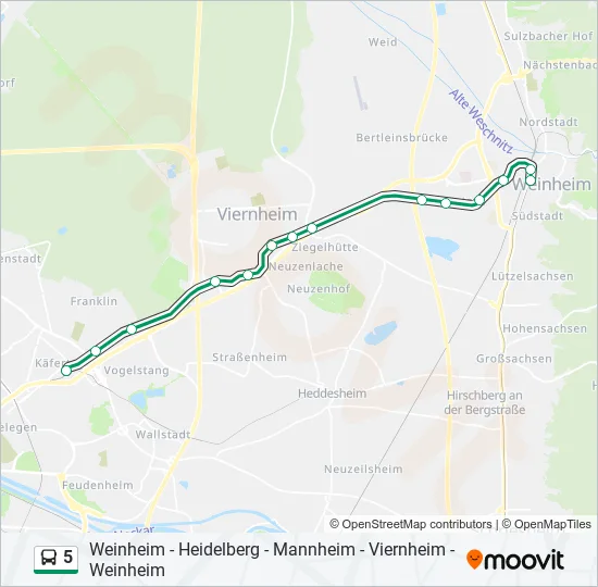 5 Bus Line Map