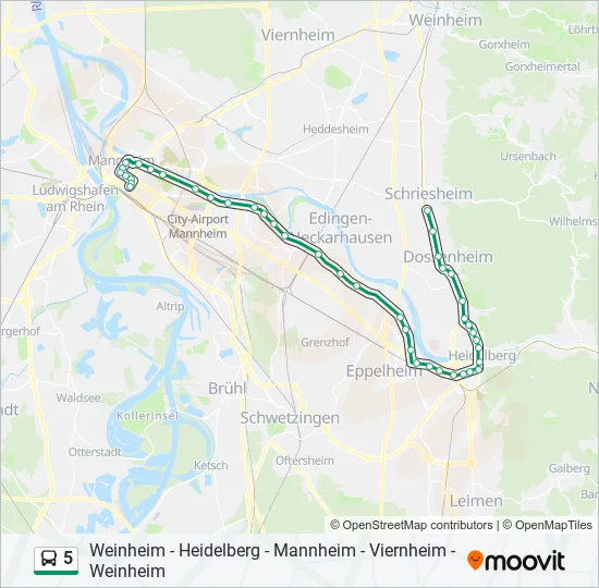 5 Bus Line Map