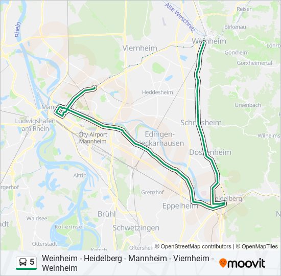 5 Bus Line Map