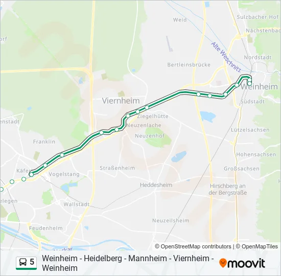 5 Bus Line Map