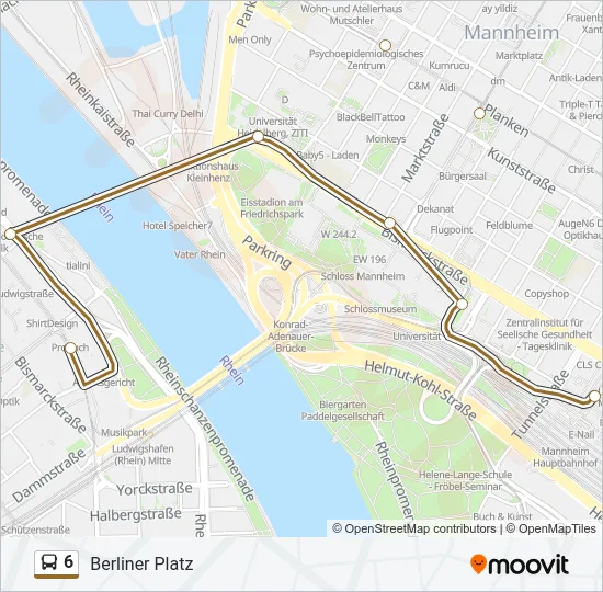 6 Bus Line Map