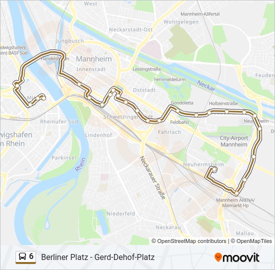 6 bus Line Map