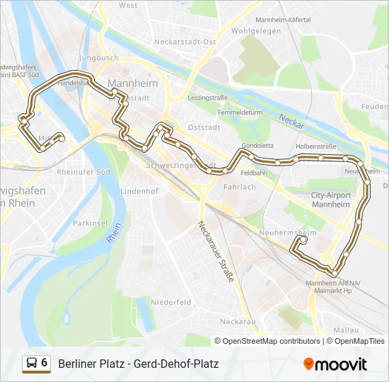 6 Bus Line Map