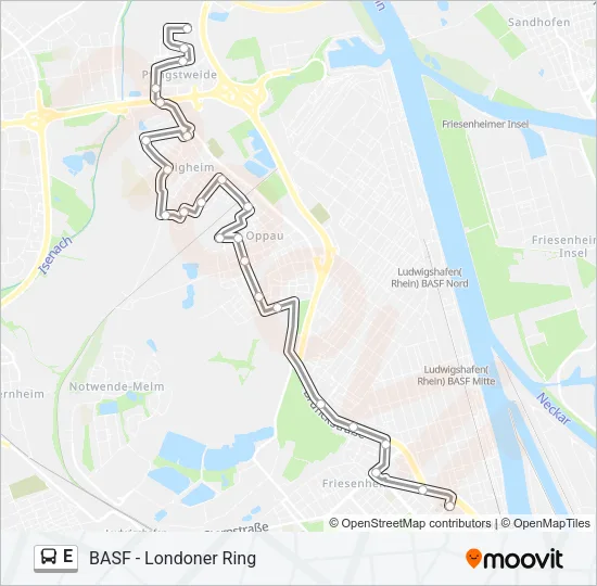 E Bus Line Map