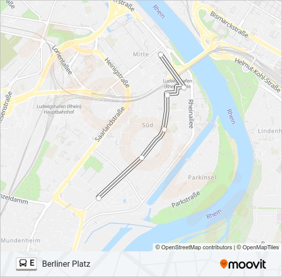 E Bus Line Map
