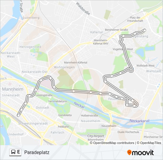 E Bus Line Map