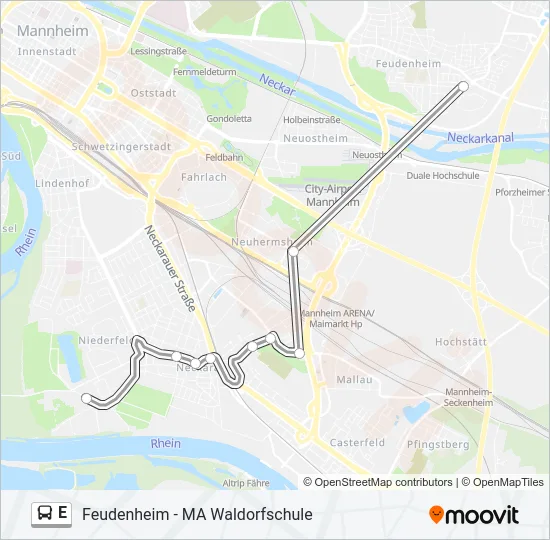 E Bus Line Map