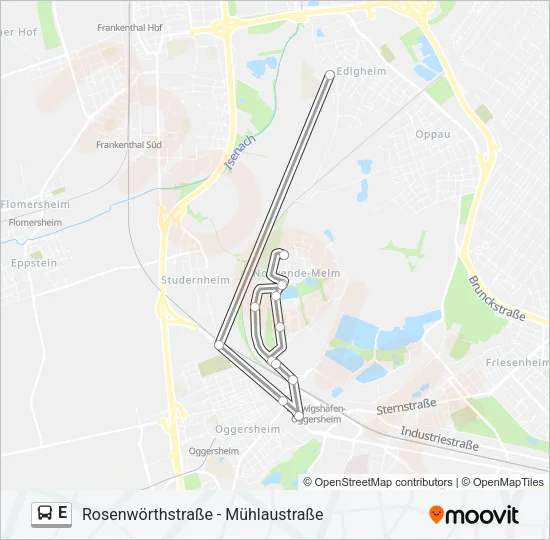 E Bus Line Map