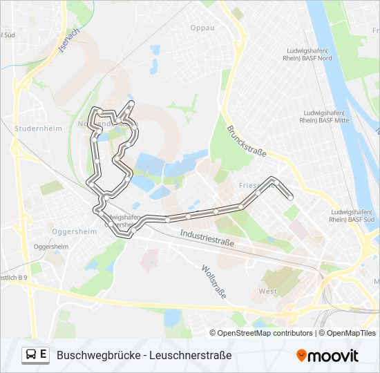 E Bus Line Map