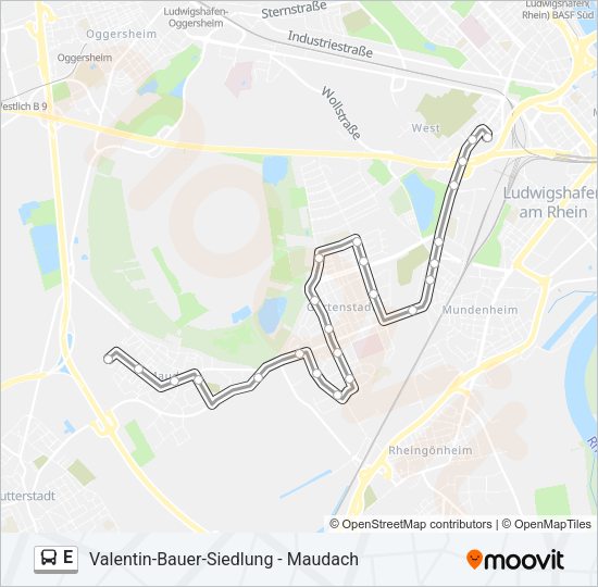 Автобус E: карта маршрута