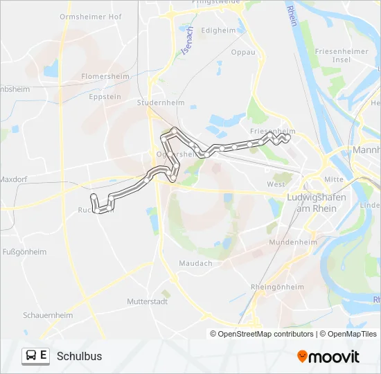 E Bus Line Map