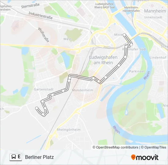 Автобус E: карта маршрута