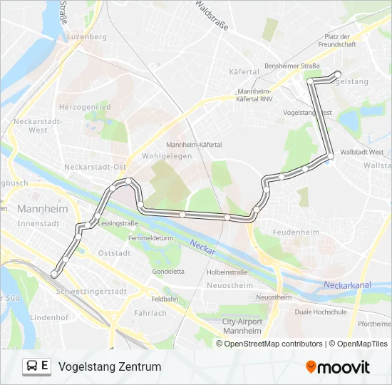 E Bus Line Map