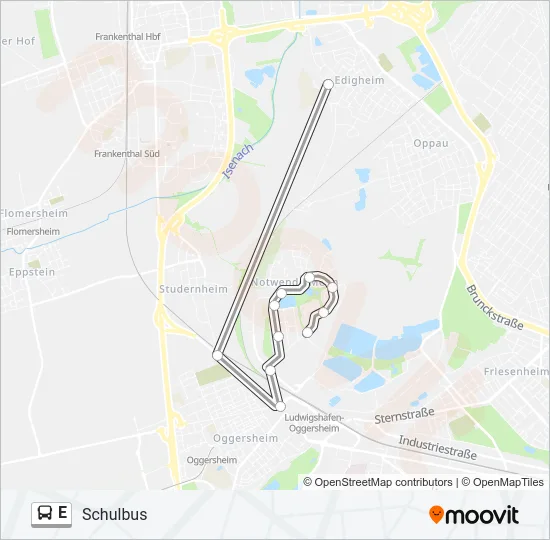 E Bus Line Map