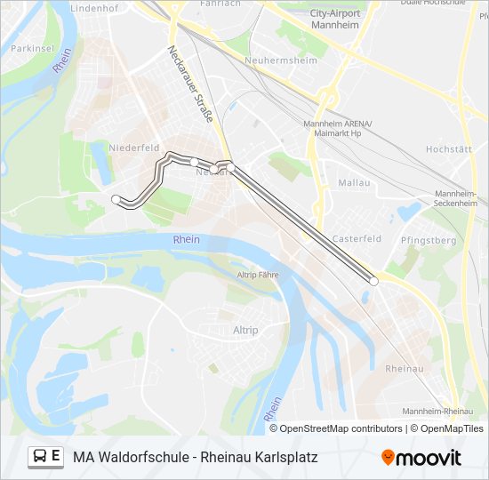 E Bus Line Map