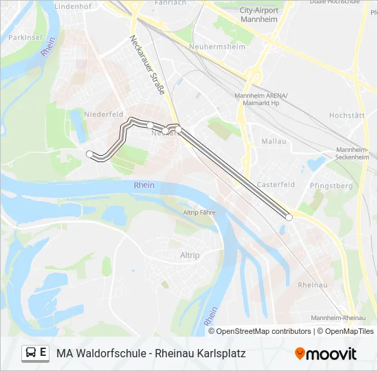 E Bus Line Map