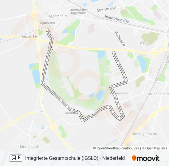 E Bus Line Map