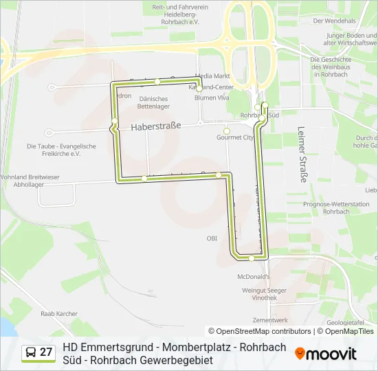 Buslinie 27 Karte