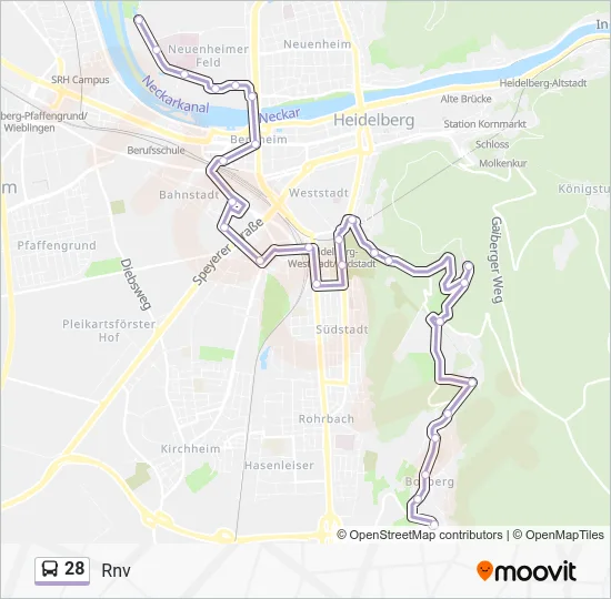Автобус 28: карта маршрута